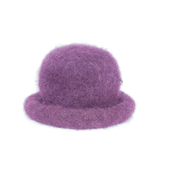 HEIRLOOMS Scandinavian Weave and Knit Purple Wool Hobo Hat - Picture 2 of 7